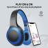 Promate LaBoca Bluetooth Headphone, Over-Ear Deep Bass Wired/Wireless Headphone with Long Paytime, Hi-Fi Sound, Built-In Mic, On-Ear Controls, Soft Earpads, Blue Color